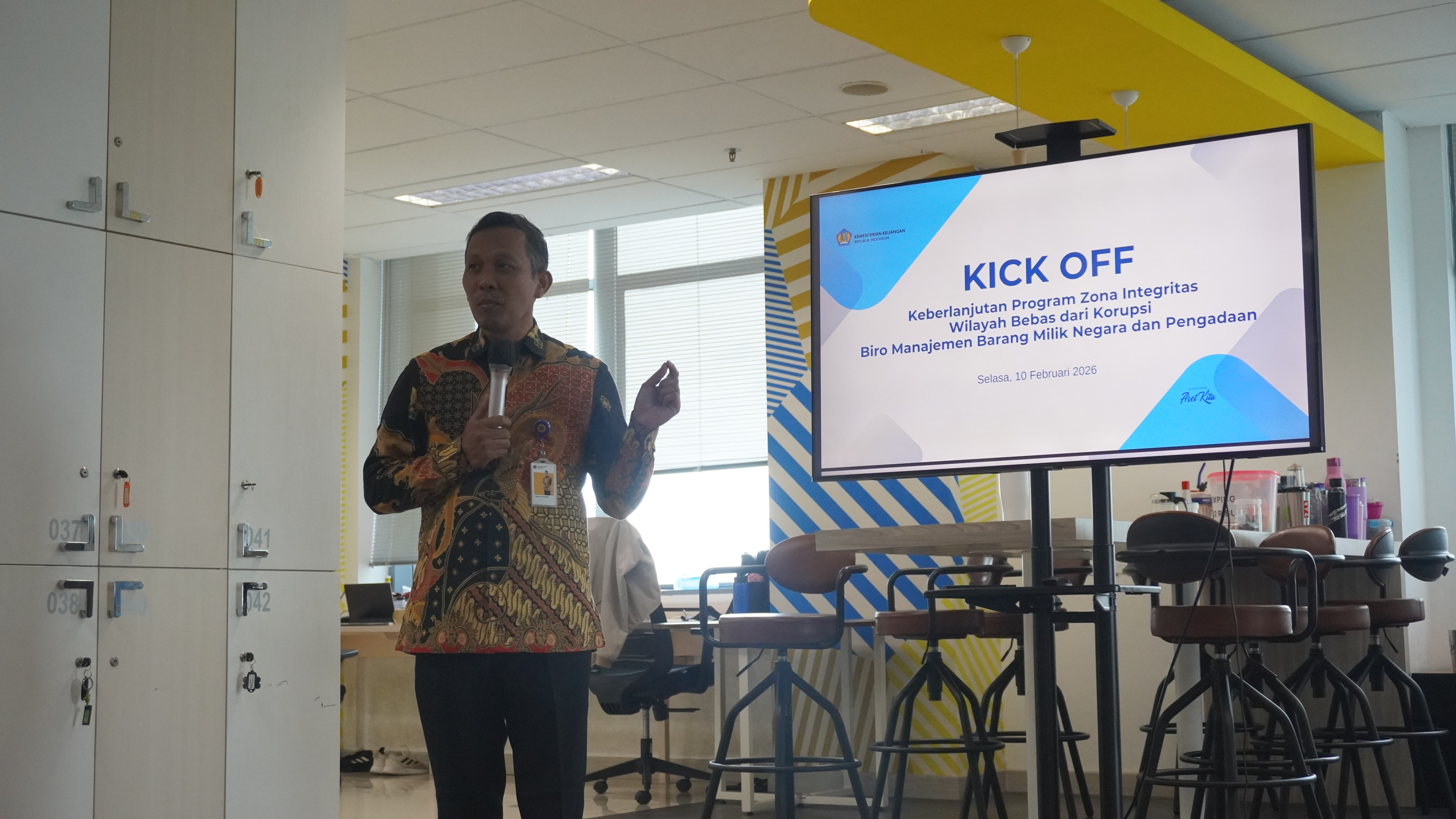 Kick Off Keberlanjutan Program Zona Integritas Wilayah Bebas dari Korupsi (ZI-WBK) Tahun 2026 di lingkungan Biro Manajemen BMN dan Pengadaan.